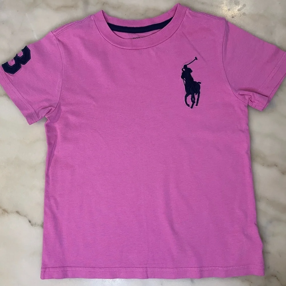 Polo Ralph Lauren Kids bright pink Big Pony Cotton Jersey Tee size 5